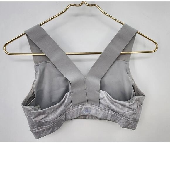 Alo Yoga Paddle Fast Short Sports Bra Silver‎ Snake Est X-Small - Picture 5 of 11